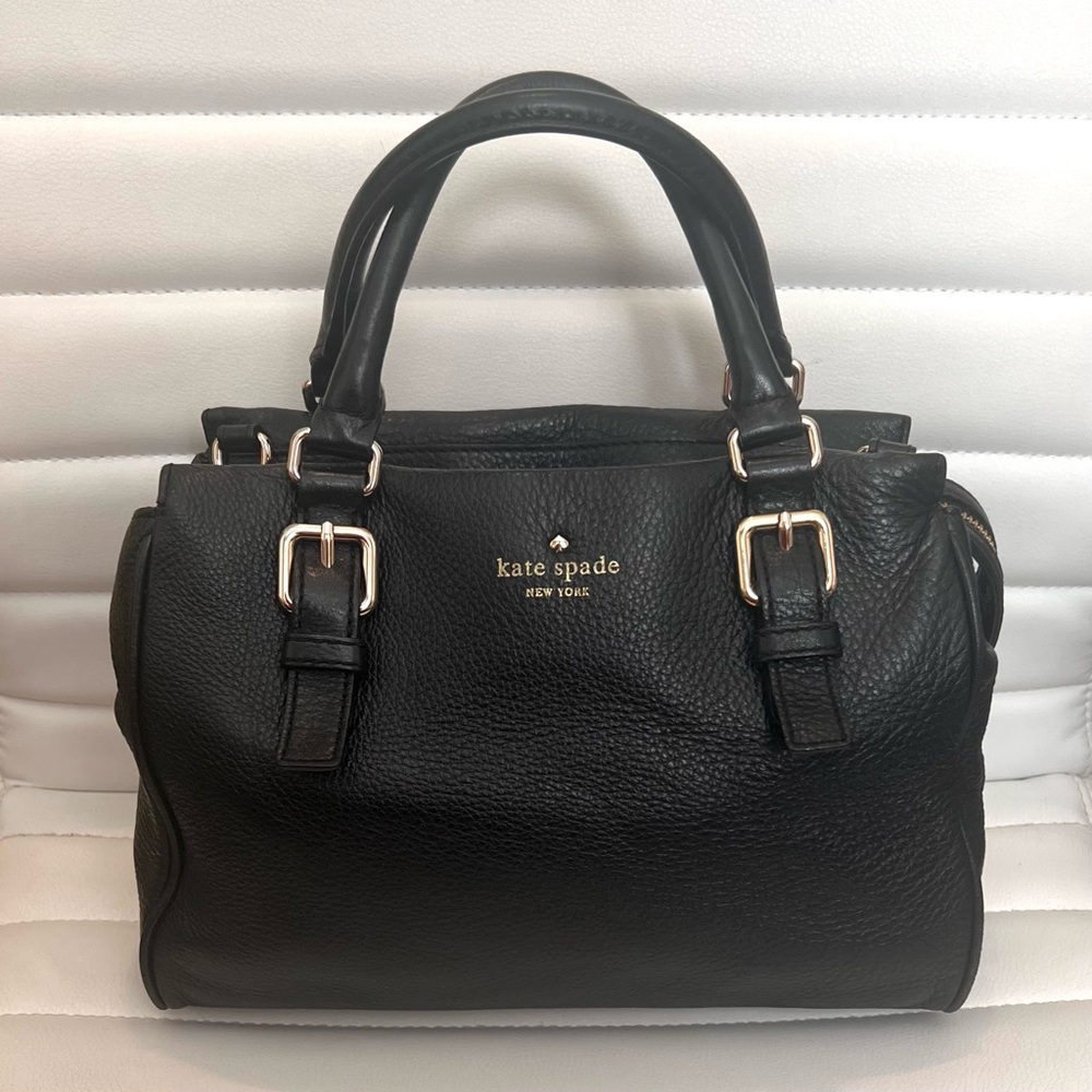 Kate Spade Black Leather Jackson Street Satchel Good Condition